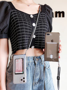 เคสโทรศัพท์แบบหน้าจอแบนแบบหนาป้องกันการตกหล่นแบบใสพร้อมสายสะพายไหล่แบบปรับได้สำหรับ Apple iPhone 17 pro Max