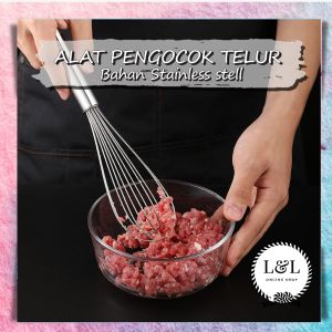 Alat Pengocok Telur Spiral Kawat Stainless Multifungsi