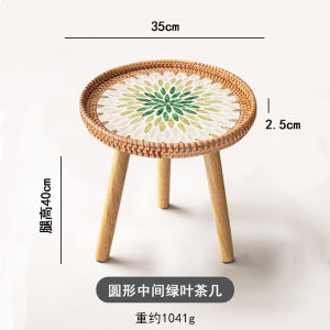 Luxury Sofa Side Table Small Tea Table Balcony round Table Vintage Corner Table Bedroom Storage Furniture European Style Shell Finish