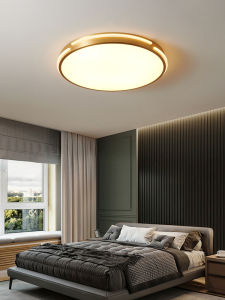 American Bedroom Ceiling Lamp round Modern Balcony Light Accessible Luxury European Living Room Master Bedroom Classy Copper Lamp LED Lamp