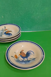 Đĩa con gà nhỏ có viền 15 cm 10 cái ( gốm sành )