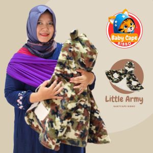 Babycape Bibbo Army Brown Selimut Bayi sekaligus Jaket Bayi Multi Fungsi