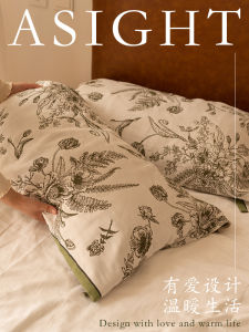 Retro  Cotton Pillowcases Single Person Sweat Absorbent Oil Proof Towel Cloth Pair for Home Use Couples New Model