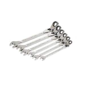 Husky 100-Position Chrome Flex Lock Ratcheting SAE Combination Wrench Set (6-Piece)