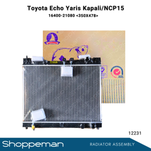 12231 TOYOTA ECHO 1.3 1.5 YARIS KAPALI NCP15 VITZ PLATZ RADIATOR ASSEMBLY M/T 350x478x16mm PA16 1ROW 16400-21080/21060