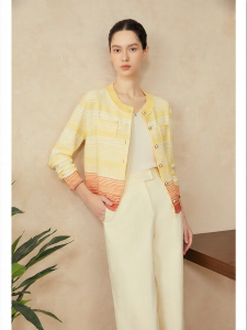 YINER | Spring French Style Gradient Patterned Knitted Cardigan