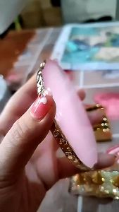 Palet Display Bentuk Bulat Bahan Resin Nail Color Palette Akrilik untuk Latihan Nail Art UV Gel