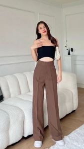 Quần tây nữ màu nâu cà phê Quần tây ống Suông  quần tây công sở cao cấp quần tây lưng cao hách dáng quần bigsize quần tây thiết kế