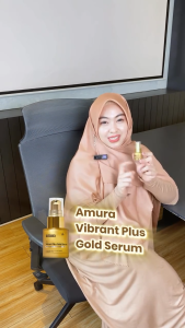 Amura Vibrant Plush Gold Serum Wajah 20ml – Mencerahkan  Atasi Kerutan dan Bekas Jerawat
