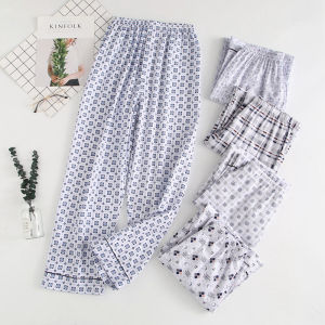 Spring Summer Thin Cotton Home Pants Air Conditioned Mens Long Pants plus Size Elderly Full Cotton Pure Cotton Sleepwear