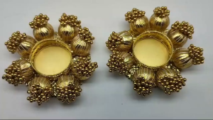Traditional Handmade Diwali Diya Round Tealight Candle Holder For Diwali Gift | Pooja and Festive Décor (Pack Of 1 pc)