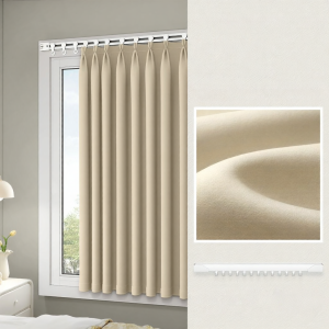 WEILAISHI | Hole-Free Easy Install Curtain Track for Bedroom Bay Window & Rented Houses Light-Blocking