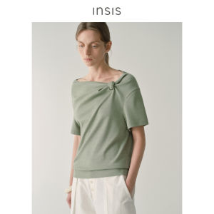 INSIS FEMME | Simplicity Art Twisted Square Neck Loose Cotton T-Shirt