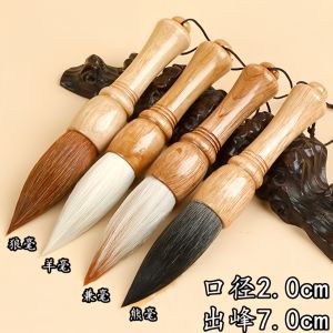 Short Rod Extra Large Writing Brush Made of Weasels Hair Tidou Pen Couplet Writing Brush Huzhou Writing Brush Mixed Hair Writing Brush Big Word Calligraphy Traditional Chinese Painting New Year Couplet High Holding Writing Brush