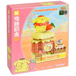 Keeppley | New Sanrio Strawberry Town Theme DIY Building Block Toys Hello Kitty Kuromi My Melody Action Model Cartoon Figure Toy Fans Gift