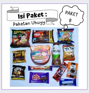 Kinovsyashop - (Dpt 10 Bingkisan) PAKETAN UHUYYY/Bingkisan Ulang Tahun/Paketan Snack Ultah