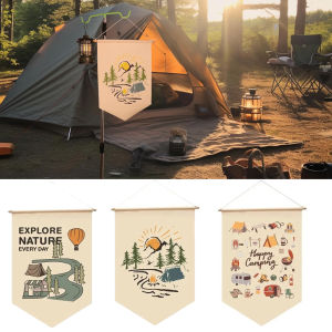Camping Garden Flag Hanging Flags Classic Nature Yard Camp Flag Outdoor Decoration Yard Party Decorative Banner Festive Decor