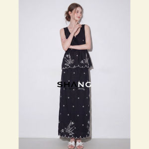 SHANGSHA | Elegant Luxury Vintage Vacation Style Dress Set