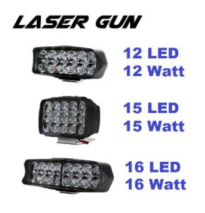 Lampu LED Laser Gun Bar Tembak Sorot CREE Motor Mobil 12 15 16 Titik Mata 12Watt 12 15 16 Watt 12W Lasergun