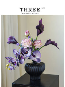 THREE LIFE | Elegant Artificial Phalaenopsis Flower Home Decor