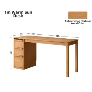 WEISHA | Solid Wood Integrated Desk with Bookshelf Study and Office Use