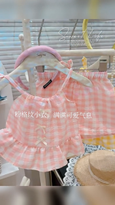 ฤดูร้อนทูพีซสูทลายสก๊อตโบว์สูทสายกระโปรงลายสก๊อตเสื้อชั้นในลายสก๊อต