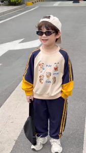 Set bộ thể thao Play Fun cho bé trai áo tay dài raplang kèm quần dài size 11tới 28kg BERNIE V0426B39