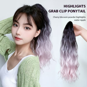 A.one  High Ponytail Wig Female Hair Claw Clip Highlight Gradient Color Curling Ponytail Wig Hair Accessories for Women