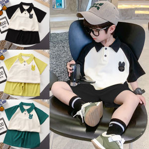 ชายเสื้อผ้าฤดูร้อน 2022 ใหม่ผ้าฝ้ายแฟชั่นสบายๆต้นแบบเล็กๆน้อยๆชุดหล่อฤดูร้อน big boy แขนสั้น children