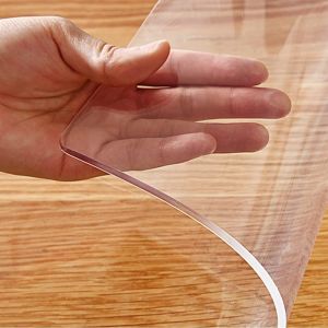 PVC Transparent Tablecloth with a Thickness Heat-Resistant Waterproof and Oil Resistant Dining Table Mat 1pc