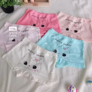 Jubys 5pcs/set Childrens Pure Cotton Underwear Girls Baby Boxer Comfort Breathable Panties
