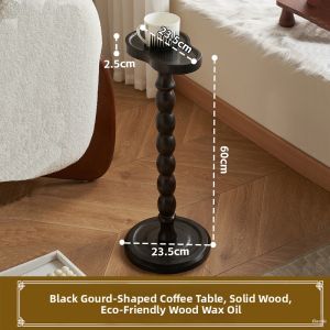 Retro Mini Coffee Table Solid Wood High Table Sofa Side Table Bedside Shelf Living Room Decorative Table Furniture