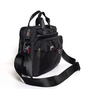Tough Trendy Mens Shoulder Bag Retro Business Casual High Quality Slant Crossbody Bag Multi-layer Oxford Cloth Large Size