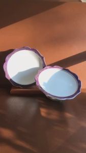 01 Đĩa Trưng Trái Cây Thờ Cúng Vẽ Tay Viền Vàng Cao Cấp 17cm