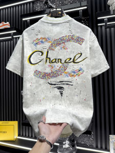 FGD | Áo Thun T-Shirt Tay Ngắn Graffiti Rhinestone Phong Cách Thường Ngày