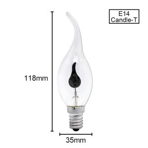 10pcs/lot Edison Flame LED Candel Light Bulb Flicker E27 E14 220V 3W Tip / Tail Retro Vintage Fire Filament Lamp Decor Lighting