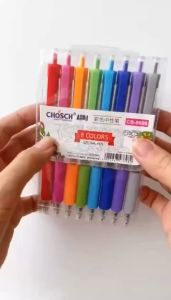 Bút Gel Bấm Chosch CS-8698 8 màu (8 cây/vỉ)