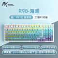 RK R98 คีย์บอร์ดแบบมีสายไร้สายแบบมีสายแบบมีสามแบบสำหรับเล่นเกมและใช้ในออฟฟิศพร้อมสาย USB Bluetooth 2.4G. 
