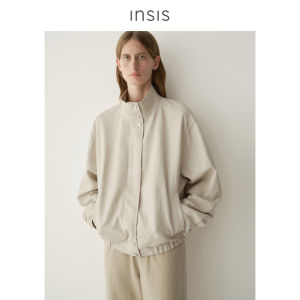 INSIS FEMME | Retro Literary Style Spring New Collar Color Block Linked Sleeve Cocoon Jacket