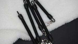 1-2Pcs Fishing Safety Spring Lanyard Retractable Anti-Lost Keychain Tether for Outdoor Camping Hiking Luggage