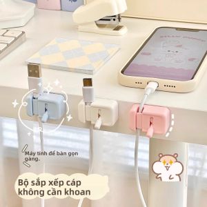 Dụng Cụ Sắp Xếp Dây Cáp Để Bàn Cho Bộ Sạc Điện Thoại & Cáp Dữ Liệu - Quản Lý Dây Cáp Định Tuyến Bảo Vệ Lưu Trữ Và Kẹp Buộc Dây