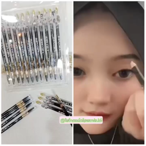 (3IN1) IMPLORA EYE BROW PENCIL PENSIL + SERUTAN + SIKAT / IMPLORA PENSIL ALIS KAYU WARNA COKLAT DAN HITAM / CELAK PENSIL ALIS IMPLORA ORIGINAL / PAI7545