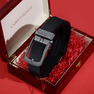 CalermKeens Genuine Leather Belt Mens Automatic Buckle Cowhide High-end Pants Waist Belt Fashionable All-Match Style