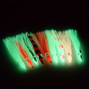10pc Lifelike Squid Glow Lure Luminous Artificial Bionic Octopus Soft Bait Fishing Accessories For Saltwater Freshwate