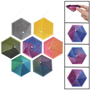 3D Printed Hexagon Fingertip Toys Kids Adults Spinning Transforming Geometric Cubes Sensory Decompression Fidget Toy Gifts