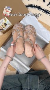 Sandal Sepatu Wanita VEBLEN Variasi Gambar Star dan Bunga Karet Jelly New Arrival