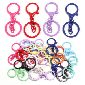 5pcs/lot Alloy Lobster Clasps Key Rings Long 66mm Colorful Key Hook Keyrings For DIY Keychains Key Chains Connectors Accessories