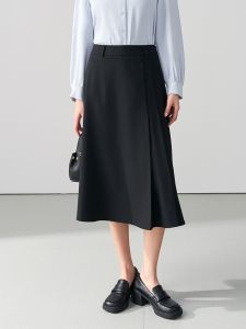 Interview Suit Skirt High Waist Pleated Commuter Professional Womens Mini Midi Maxi Skirts Formal Folded Bridesmaid Skirts