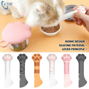 V.TOP Penutup Makanan Dengan Sendok Kaleng Wet Food Silikon Set Lengkap Pembuka Kaleng Makanan Basah Cat Dog Wet Food Lid Silicone