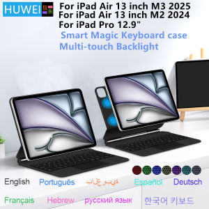 Magic Keyboard Case for iPad Air 13 inch M3 2025 M2 Pro 12.9 Smart Cover Folio Multi-touch Magnetic Backlight Wireless Keyboard